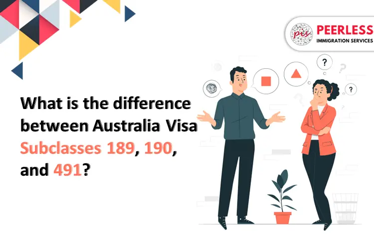 What is the difference between Australia Visa Subclasses 189, 190, and 491?